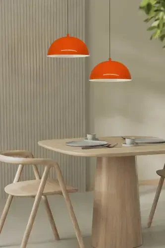 Lipeo Parlak Turuncu Avize Tekli Sarkıt Salon Mutfak Kuaför Cafe Lamba Dekoratif Aydınlatma Pastane-Parlak Turuncu - BAMYUM (1)