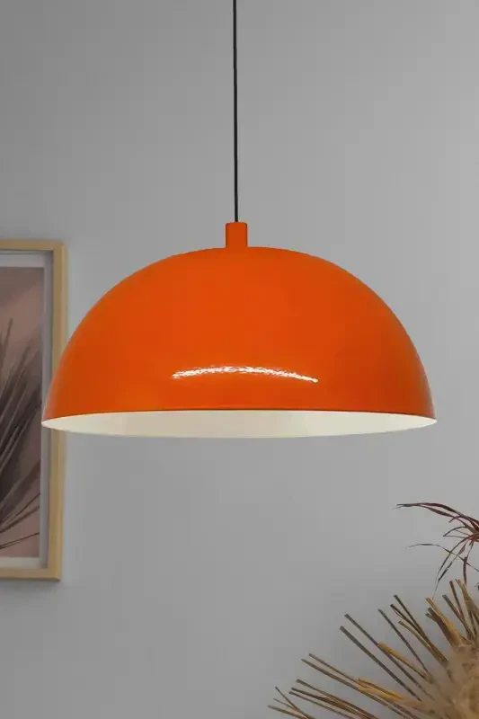 Lipeo Shiny Orange Chandelier Single Pendant Living Room Kitchen Hairdresser Cafe Lamp Decorative Lighting Pastry Shop-Shiny Orange - BAMYUM