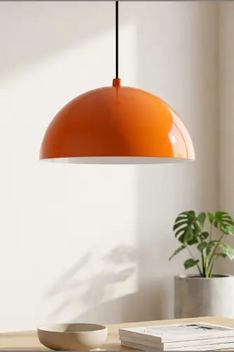 Lipeo Shiny Orange Chandelier Single Pendant Living Room Kitchen Hairdresser Cafe Lamp Decorative Lighting Pastry Shop-Shiny Orange 