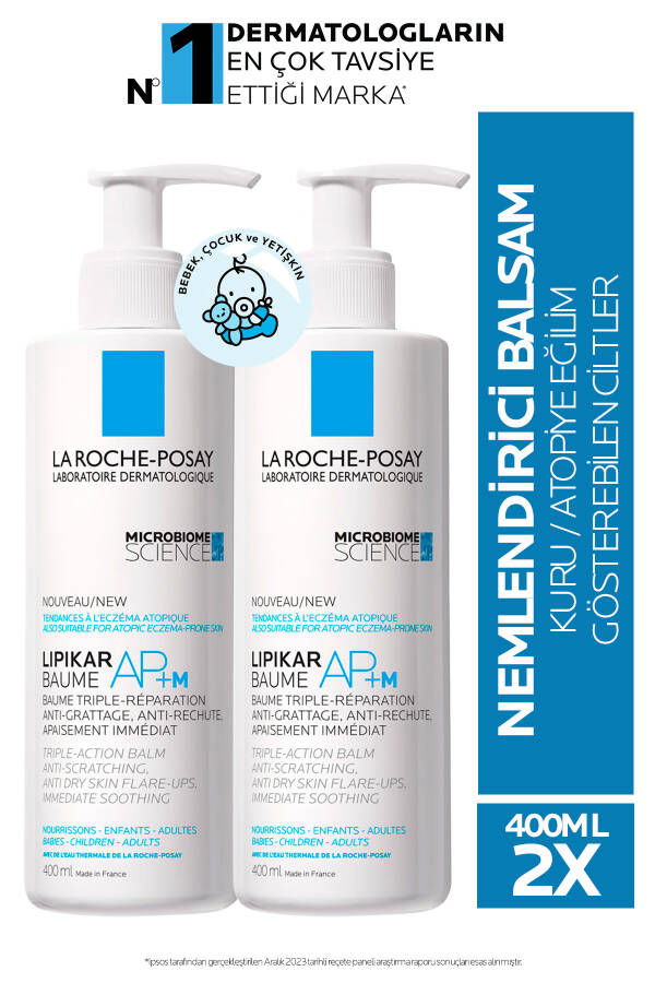 Lipikar Baume AP+M Balm Lotion for Atopic-Prone Skin 400 Ml x 2 - 22