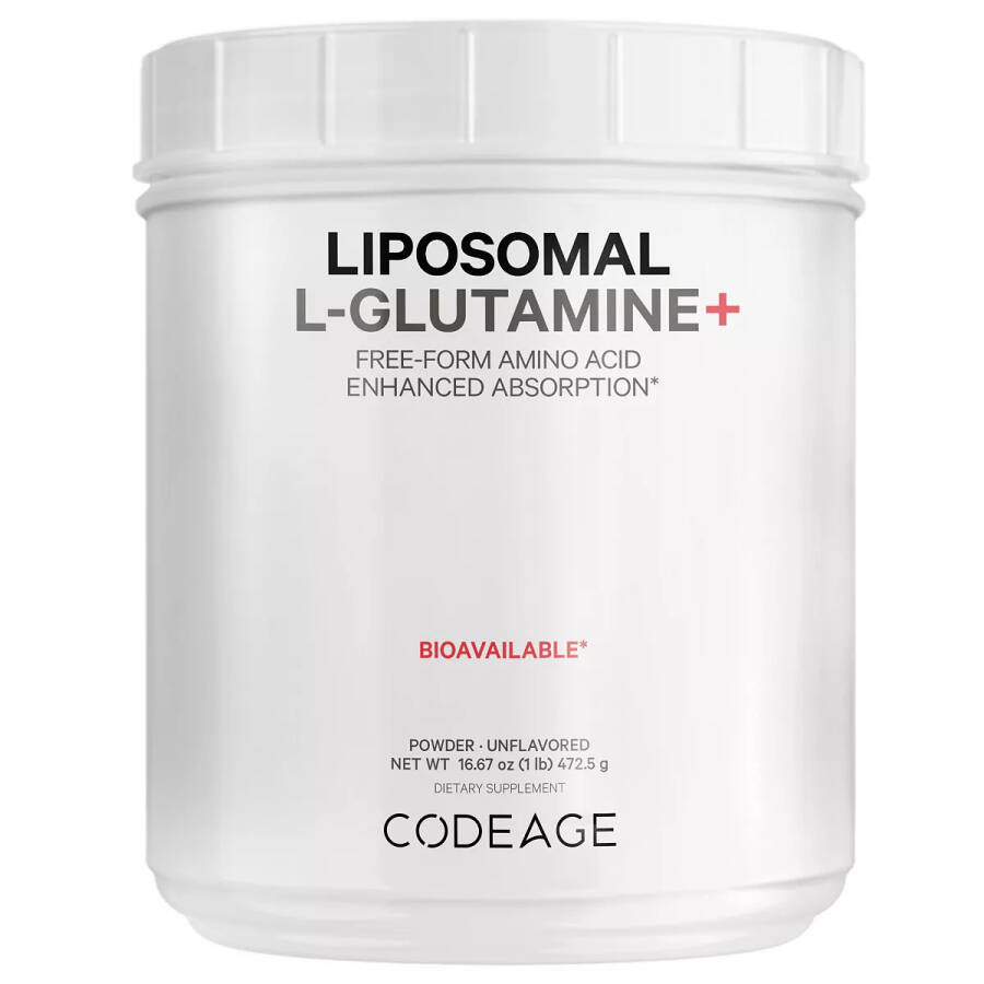 Liposomal L-Glutamine Powder 5000mg, Free-Form Amino Acid, Performance Muscles Support, 1lb White - 4