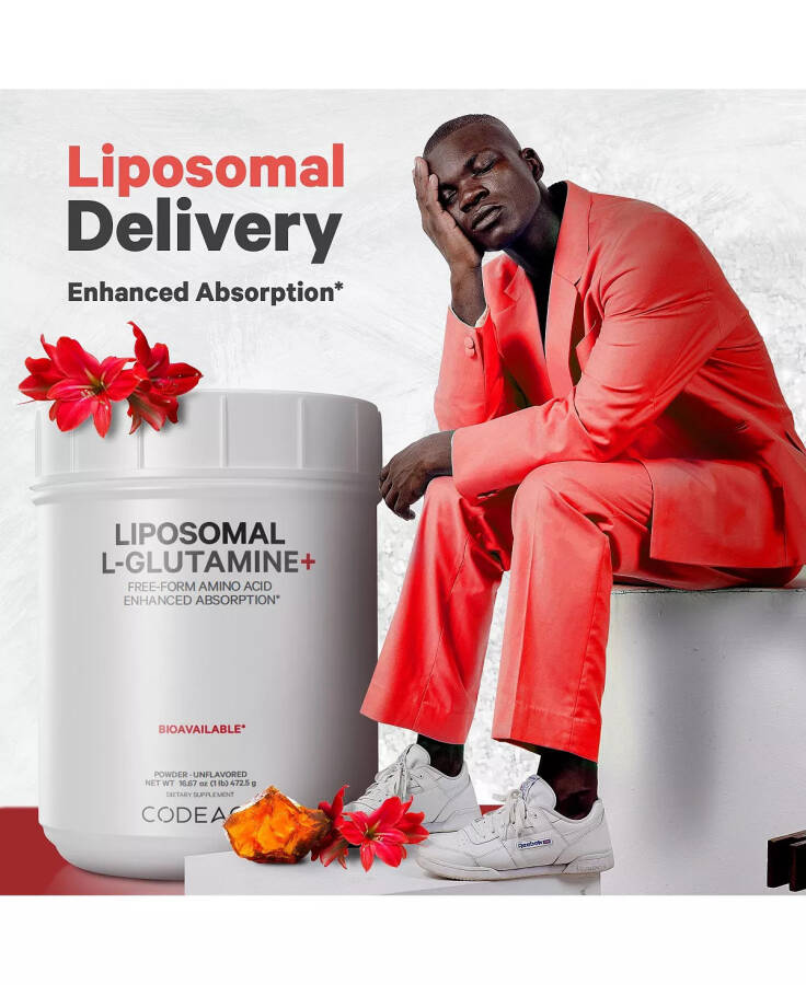 Liposomal L-Glutamine Powder 5000mg, Free-Form Amino Acid, Performance Muscles Support, 1lb White - 8