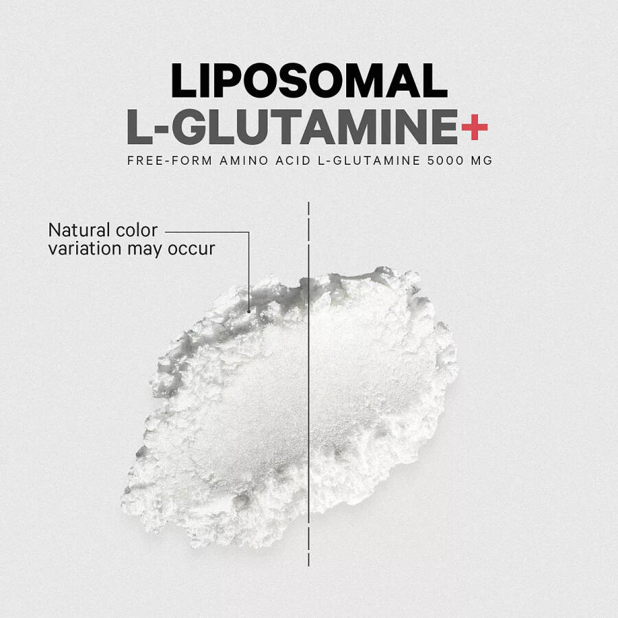 Liposomal L-Glutamine Powder 5000mg, Free-Form Amino Acid, Performance Muscles Support, 1lb White - 2