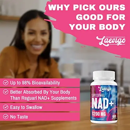 Liposomal NAD+ qo'shimchasi 1200mg Yuqori So'rilish, Hujayra Energiyasi va Mitoxondrial Qo'llab-quvvatlash, Uzoq umr ko'rish va Hayotiylik uchun NAD Plus, Qarishga qarshi Formula, 180 Softgel - 7
