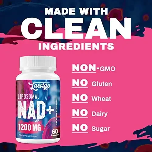 Liposomal NAD+ qo'shimchasi 1200mg Yuqori So'rilish, Hujayra Energiyasi va Mitoxondrial Qo'llab-quvvatlash, Uzoq umr ko'rish va Hayotiylik uchun NAD Plus, Qarishga qarshi Formula, 180 Softgel - 5