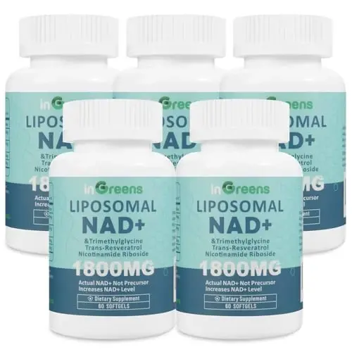 Liposomal NAD+ qo'shimchasi 1800 mg nikotinamid ribosid, trans resveratrol, trimetilglisin bilan, NMNni almashtiradi, NAD+ni oshiradi, qarishdan himoya, hujayra energiyasi, 60 ta yumshoq jel - 6