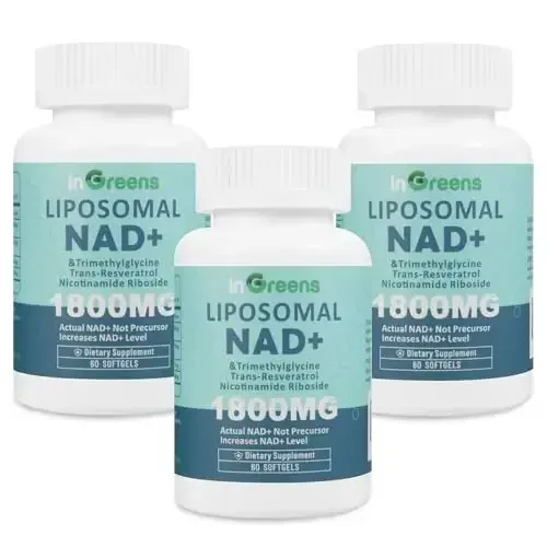 Liposomal NAD+ Supplement 1800 mg with Nicotinamide Riboside, Trans Resveratrol, Trimethylglycine, Replaces NMN, Boost NAD+, Aging Defense, Cellular Energy, 60 Softgels - 6