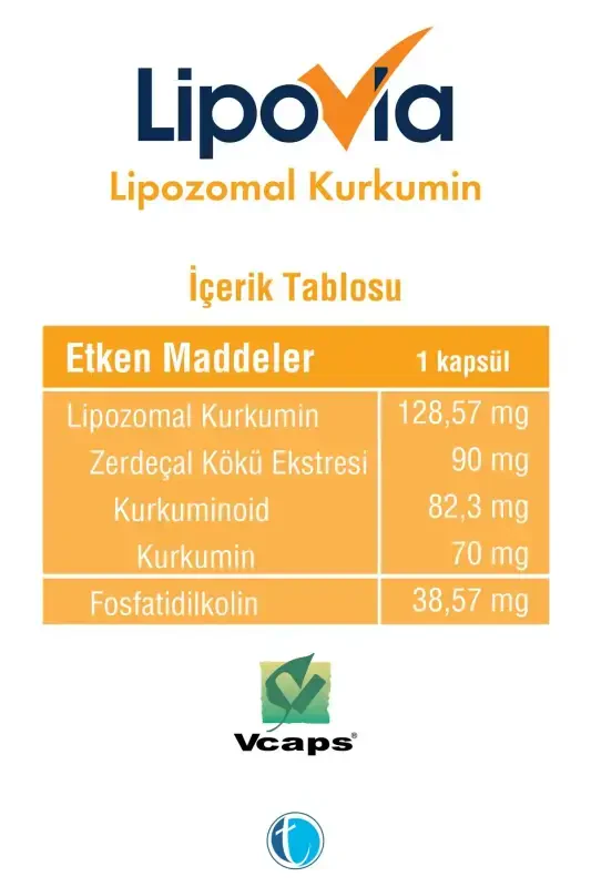 Lipovıa Lipozomal Kurkumin O'simlik Kapsülasi 8680133001437 - 3