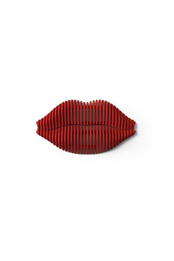 Lips-Burgundy Wooden Decorative Wall Product - 3