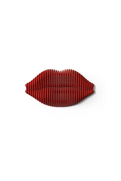 Lips-red Wooden Decorative Wall Product - 6