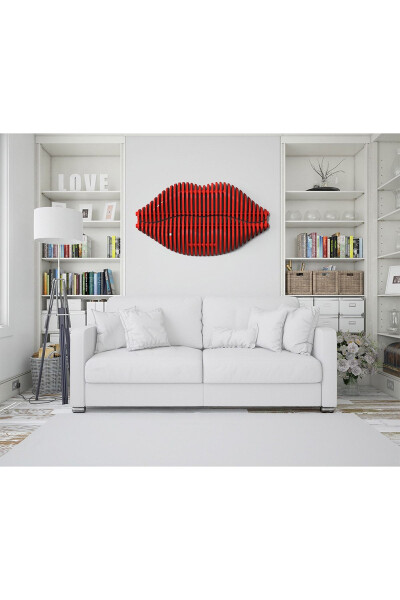 Lips-white Wooden Decorative Wall Product - 4