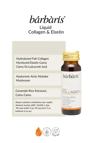 Liquid Collagen 10*50ml Type 1, Type 3 100% Pure Fish Collagen & Elastin Skin Hair Nail - BARBARIS (1)