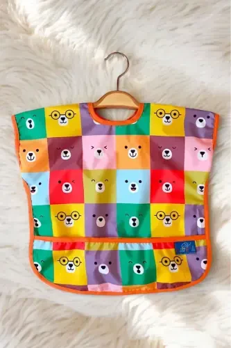Liquid Proof Sleeveless 6-24 Months 2 Pack Activity & Feeding Bib (COLOUR-BEAR) - ANP MODA TASARIM (1)