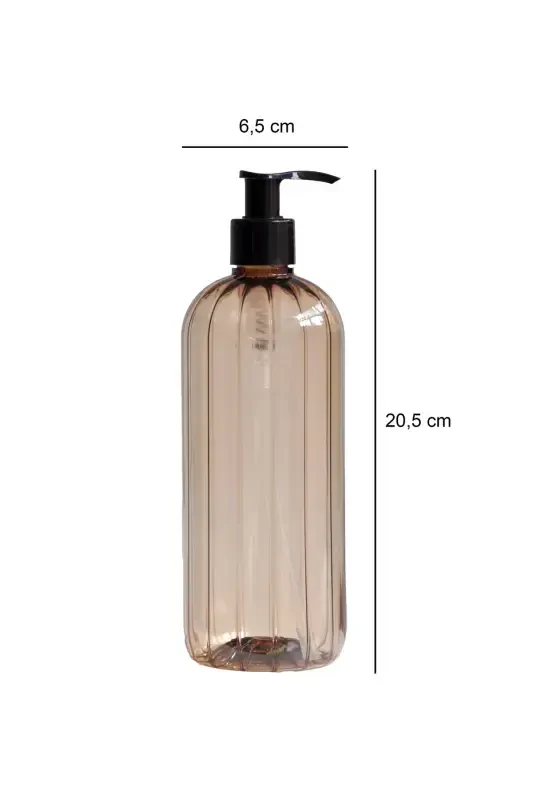 Liquid Soap, Dishwashing Detergent, Bleach. Labeled Pump Plastic Bottle, 3 pack, Light Brown, 500ml - 6