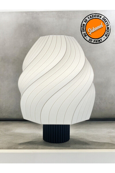 Lisa Abajur Gece Lambası Kobalt Mavisi Gövde Lamp Shade (LED Ampul Hediyeli) - 9