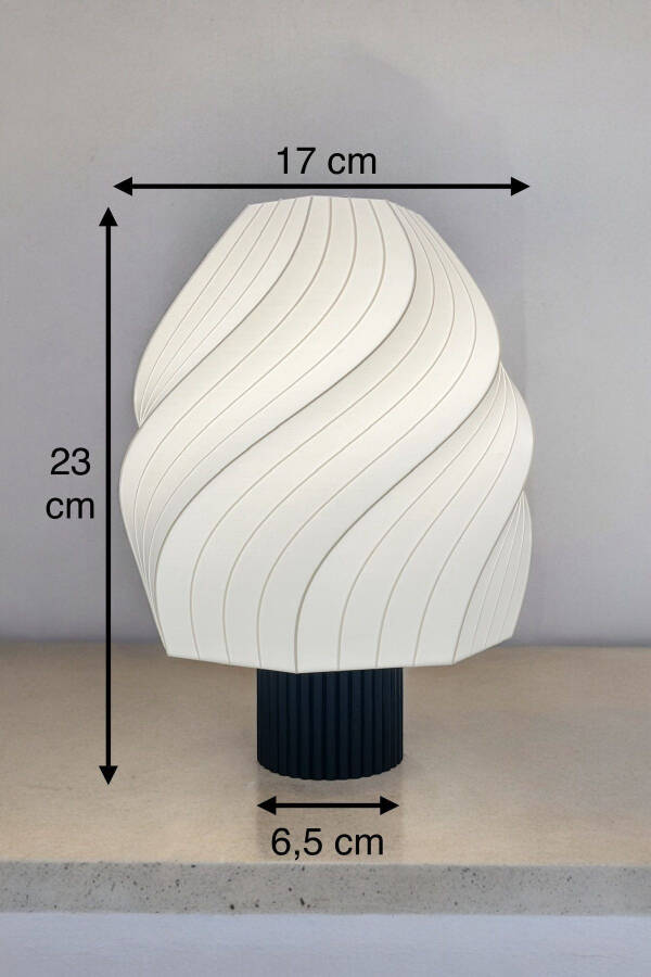 Lisa Abajur Gece Lambası Kobalt Mavisi Gövde Lamp Shade (LED Ampul Hediyeli) - 3