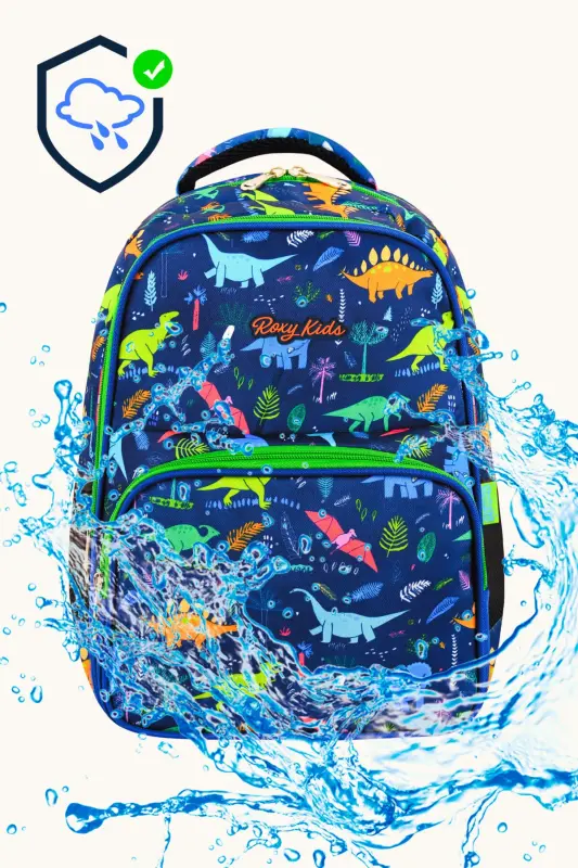 Lisanslı Dinozor Desenli 3'lü Set Ilkokul Çantası, Termal Beslenme Çantası Ve Kalem Kutusu Seti-Civit - 4