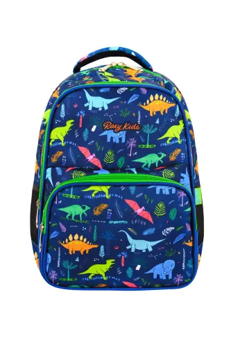 Lisanslı Dinozor Desenli 3'lü Set Ilkokul Çantası, Termal Beslenme Çantası Ve Kalem Kutusu Seti-Civit - ROXY (1)