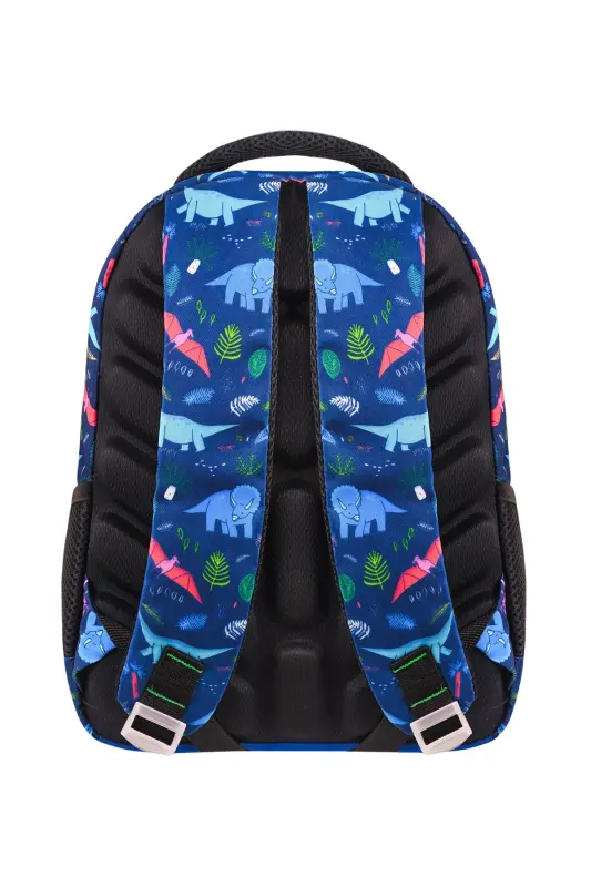 Lisanslı Dinozor Desenli 3'lü Set Ilkokul Çantası, Termal Beslenme Çantası Ve Kalem Kutusu Seti-Civit - 5