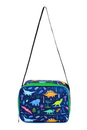 Lisanslı Dinozor Desenli 3'lü Set Ilkokul Çantası, Termal Beslenme Çantası Ve Kalem Kutusu Seti-Civit - 6