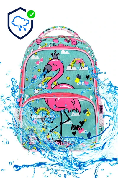 Lisanslı Flamingo 3'lü Set İlkokul Çantası, Termal Beslenme Çantası ve Kalem Kutusu Seti-Mint Yeşili - 3