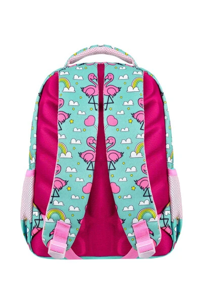 Lisanslı Flamingo 3'lü Set İlkokul Çantası, Termal Beslenme Çantası ve Kalem Kutusu Seti-Mint Yeşili - 5