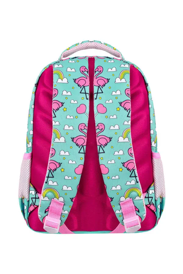 Lisanslı Flamingo 3'lü Set İlkokul Çantası, Termal Beslenme Çantası ve Kalem Kutusu Seti-Mint Yeşili - 5