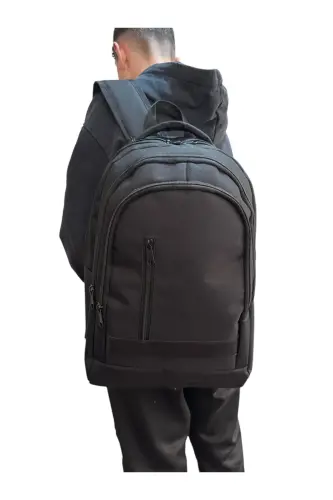 lisanslı lüx sağlam okul çantası geniş sırt çantası 45 cm. 22 cm. 30 cm. ebatlarında - Siyah5 - 3