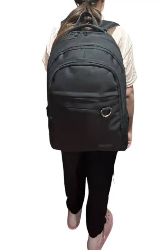 lisanslı lüx sağlam okul çantası geniş sırt çantası 45 cm. 22 cm. 30 cm. ebatlarında - Siyah6 - 1