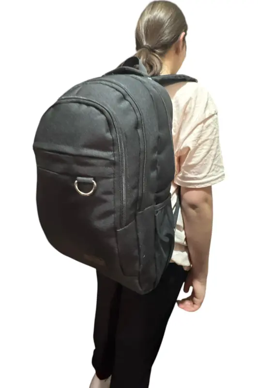lisanslı lüx sağlam okul çantası geniş sırt çantası 45 cm. 22 cm. 30 cm. ebatlarında - Siyah6 - 3
