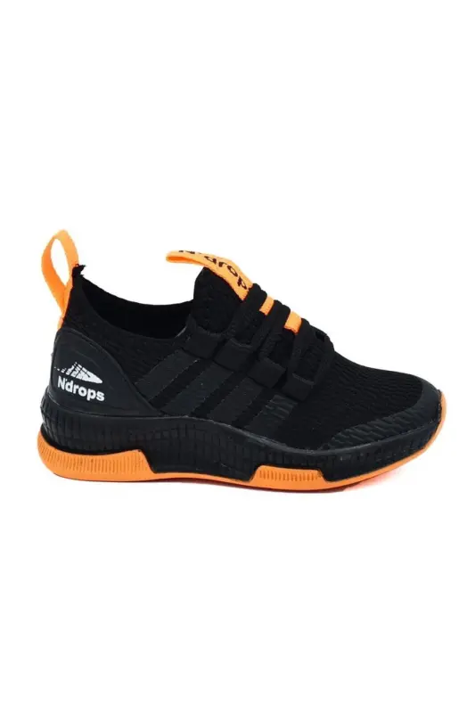 Lisanslı Markalar Unisex Çocuk Spor Ayakkabı - Siyah/Oranj - N DROPS