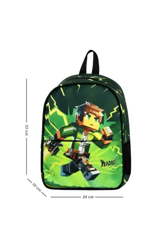 Lisanslı MayCraft Creeper Temalı Kaliteli Okul Öncesi Anaokul Kreş Erkek Çocuk Sırt Çantası-MyCraft 