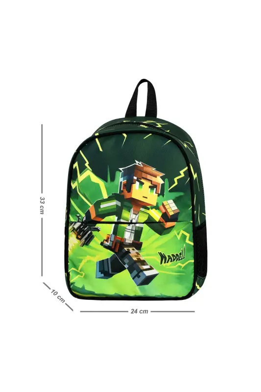 Lisanslı MayCraft Creeper Temalı Kaliteli Okul Öncesi Anaokul Kreş Erkek Çocuk Sırt Çantası-MyCraft - WADDELL