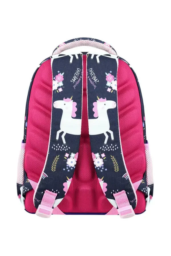 Lisanslı Unicorn 3'lü Set İlkokul Çantası, Termal Beslenme Çantası ve Kalem Kutusu Seti-Mor - 5