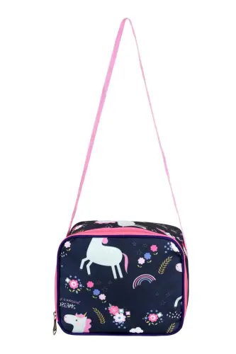 Lisanslı Unicorn 3'lü Set İlkokul Çantası, Termal Beslenme Çantası ve Kalem Kutusu Seti - Mor - 3
