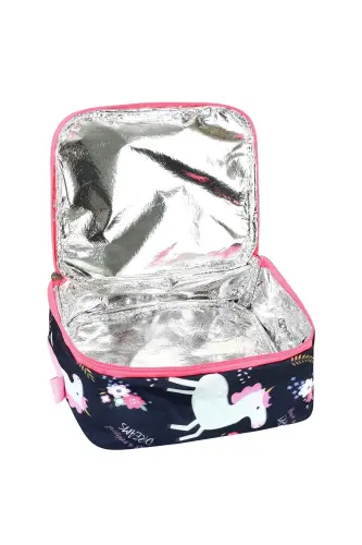 Lisanslı Unicorn 3'lü Set İlkokul Çantası, Termal Beslenme Çantası ve Kalem Kutusu Seti - Mor - ROXY (1)