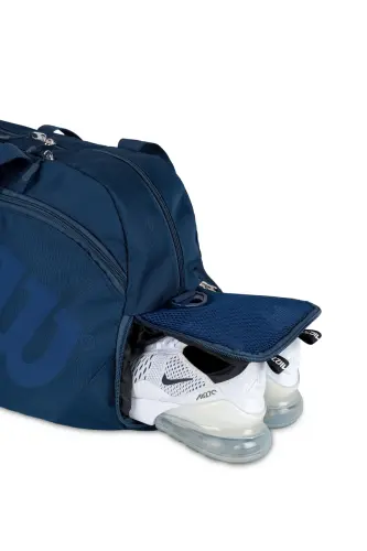 Lisanslı Unisex Su Geçirmez Gym Fitness Spor ve Seyahat Çantası El Valizi-Lacivert Renk - WILSON (1)