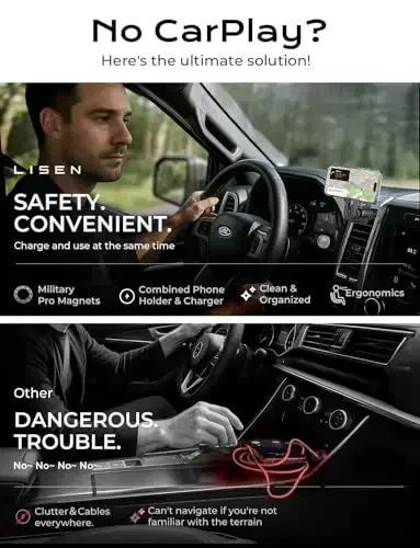 LISEN for iPhone 17 MagSafe Car Mount Charger, [Safer & Faster] Vent Magnetic Wireless Car Charger, Car Vent Phone Mount Charger Fits iPhone 17Pro/ Max/Air 16 15 14 13, Samsung with MagSafe Case - LISEN (1)