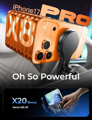 LISEN for iPhone 17 MagSafe Car Mount Charger, [Safer & Faster] Vent Magnetic Wireless Car Charger, Car Vent Phone Mount Charger Fits iPhone 17Pro/ Max/Air 16 15 14 13, Samsung with MagSafe Case - 6