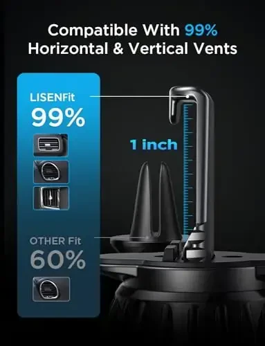 LISEN 2 dona magnitli telefon ushlagichi avtomobilingiz uchun 6 harbiy magnitli avtomobil telefon ushlagichi ventilyatsiya teshigi mobil telefon ushlagichi ventilyatsiya teshigi mobil telefon ushlagichi (pushti) maktab anjomlariga qaytish - 5