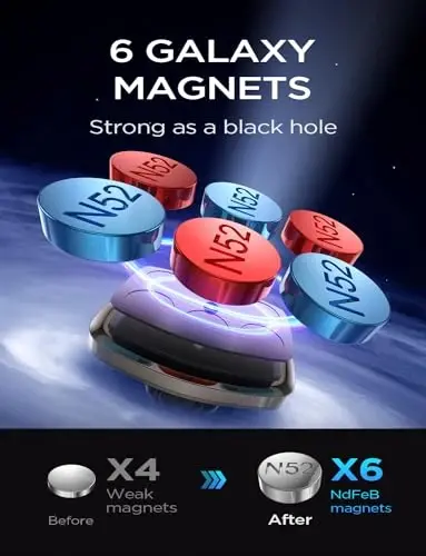 LISEN 2-Pack Avtomobil uchun magnitli telefon ushlagichi: 6 harbiy magnit, oltin vent telefon o'rnatgichi - 3