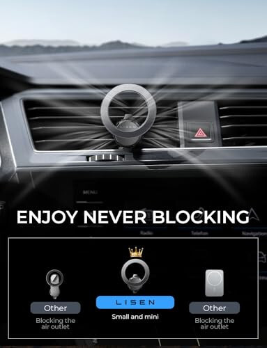 LISEN 2 Pack Fits MagSafe Car Mount, MagSafe 3 Car Mount Vent - [24 Super Magnets] Air Vent Phone Holder Car, Hands Free Cell Phone Holder Clip for iPhone 15 14 13 Pro Plus Max Mini Mag Safe Case - 8