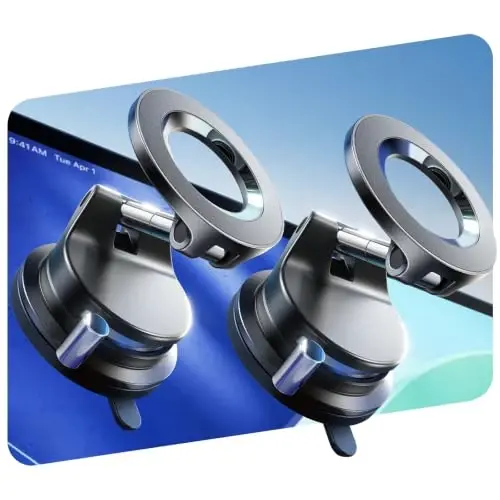 LISEN 2 Pack for MagSafe Car Mount [3800gf Strong Magnet&90+LBS Suction] 360° Adjustable Vacuum Magnetic Phone Holders for Your Car, for iPhone 18 Pro Max 17 16 15 14 13 12 Plus Air All Smartphone - 1