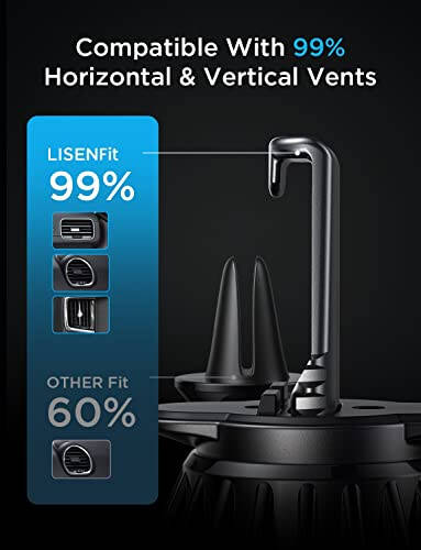 LISEN 2'li Manyetik Telefon Tutucu Araç Montajı için 6 Askeri Mıknatıslı Araç Telefon Tutucu Montajı Havalandırma Cep Telefonu Tutucu Montajı Havalandırma Cep Telefonu Tutucu (Siyah) - 5