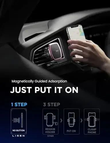 LISEN 2 Pack Magnetic Phone Holder for Your Car Mount 6 Military Magnets Car Phone Holder Mount Vent Cell Phone Holdeer Mount Vent Cell Phone Holder (Pink) Back to School Supplies - 4
