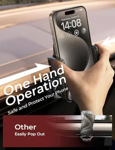 LISEN for iPhone 17 Mount for Car Vent [Never Blocking] 360 Rotatable Car Phone Holder Air Vent Clip Hands Free Cellphone Car Mount for iPhone 17 Pro Max Plus 17 pro max 16 15 Samsung Android, Black - 6