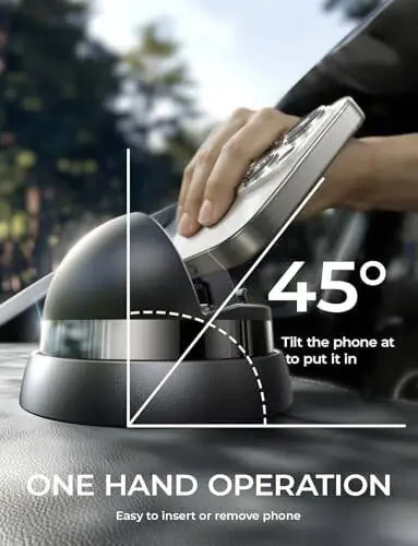 LISEN Avtomobil Telefon Tutqichi (Yangi), 360° Aylanuvchi Dashboard Mobil Telefon Tutqichi, Sirpanmaydigan Navigatsiya Avtomobil Telefonini O'rnatish Dash iPhone 16 Pro Max/15/14/13/12/11, Samsung Seriyasi, Barcha Smartfonlar Uchun Mos keladi - 15