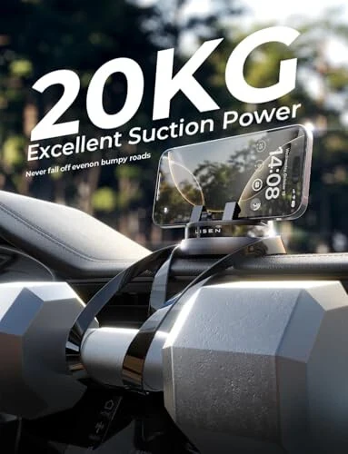 LISEN Avtomobil Telefon Tutqichi (Yangi), 360° Aylanuvchi Dashboard Mobil Telefon Tutqichi, Sirpanmaydigan Navigatsiya Avtomobil Telefonini O'rnatish Dash iPhone 16 Pro Max/15/14/13/12/11, Samsung Seriyasi, Barcha Smartfonlar Uchun Mos keladi - 13