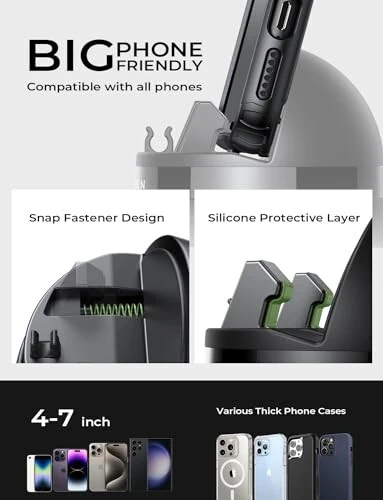 LISEN Avtomobil Telefon Tutqichi (Yangi), 360° Aylanuvchi Dashboard Mobil Telefon Tutqichi, Sirpanmaydigan Navigatsiya Avtomobil Telefonini O'rnatish Dash iPhone 16 Pro Max/15/14/13/12/11, Samsung Seriyasi, Barcha Smartfonlar Uchun Mos keladi - 5