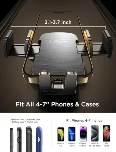 LISEN CD Slot Car uchun telefon o'rnatgichi, sozlanishi CD telefon ushlagichi iPhone uchun ultra mustahkam shamollatgichli telefon ushlagichi iPhone 16 Pro Max Plus aksessuarlari uchun (kumush) - 4